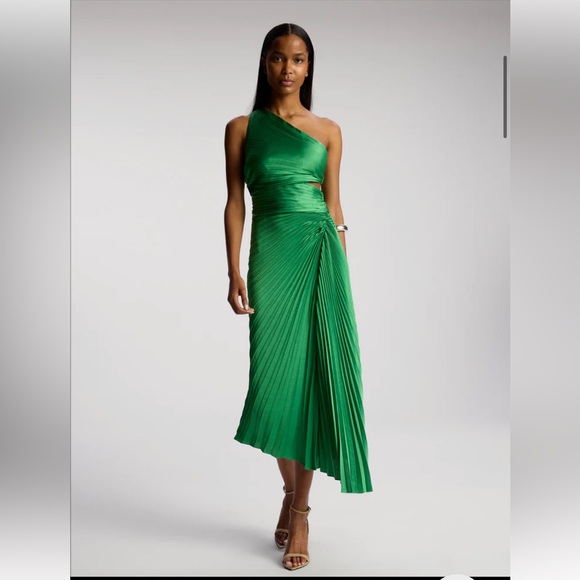 A.L.C. Delfina Dress Green Basil Size 4 - Picture 1 of 4